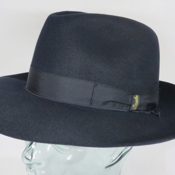 Original BORSALINO HUT Qualita Superiore Haarfilz Blau Fedora Bogart Hut Neu