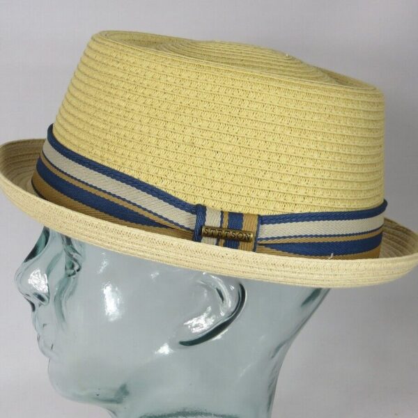 Stetson Pork Pie Hut Toyo Porkpie Hat Stohhut Sommerhut beige Neu