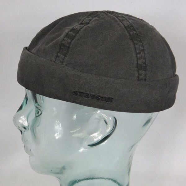 STETSON Docker Mütze Organic Cotton Skullcap Sommer Sailor Cap grau NEU