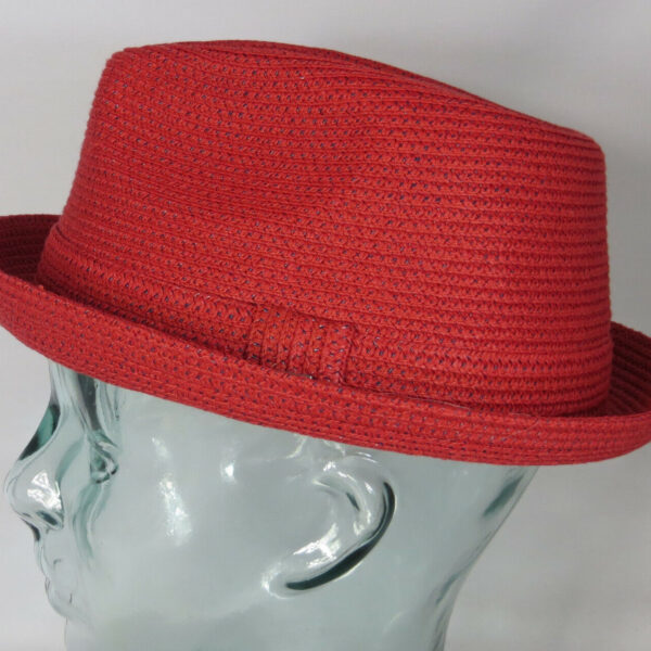 Bailey Billy Hats Player Pork Pie Trilby Hut Hat Strohhut Sommerhut rot Neu