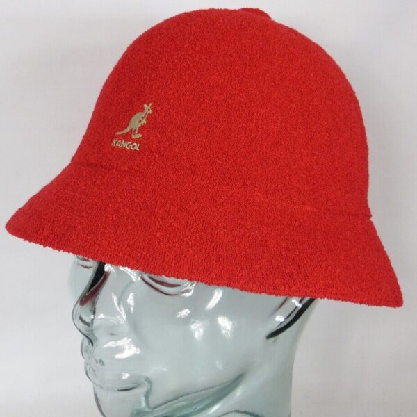 KANGOL BERMUDA CASUAL Bucket Hat Bobby rot Sommer Frottee Hut NEU