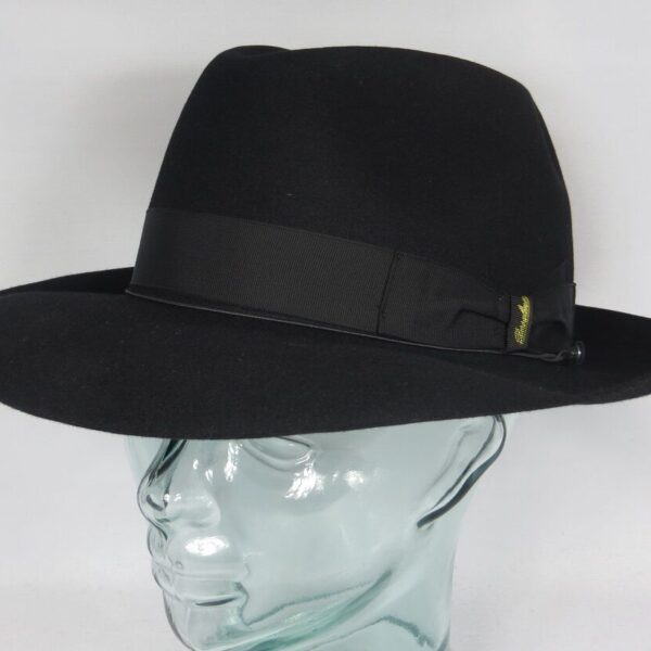 Original Borsalino Hut Qualita Superiore Haarfilz schwarz Fedora Bogart Hat Neu