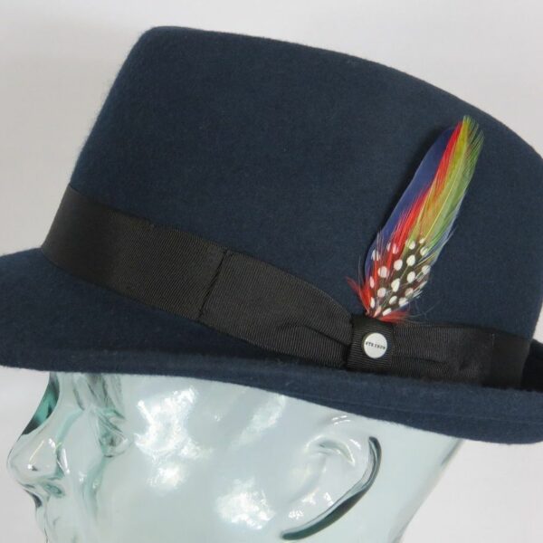 STETSON TRILBY Hut ELKADER Herrenhut Wollhut klein Hüte blau Wollfilz Neu