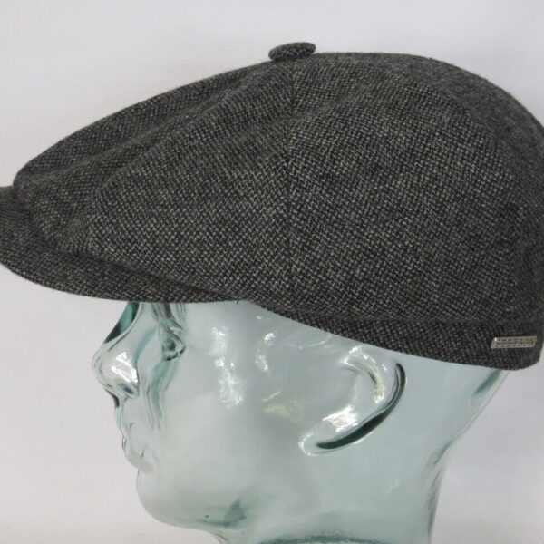 STETSON HATTERAS Mütze Flatcap Schiebermütze Cap Kappe Bakerboy grau Neu