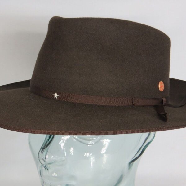 Eleganter MAYSER HUT UDO Musikerhut Stil Lindenberg Haarfilz Braun Neu
