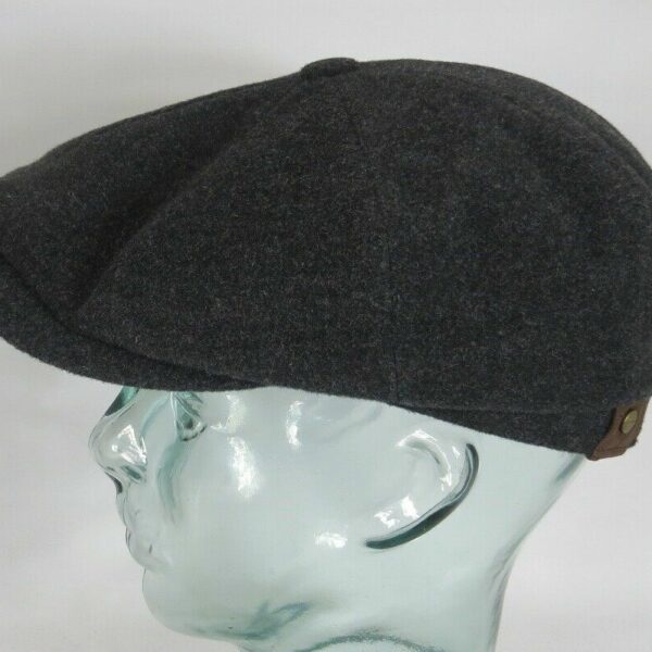 STETSON HATTERAS Mütze Flatcap Schiebermütze Wolle anthrazit Cap Neu