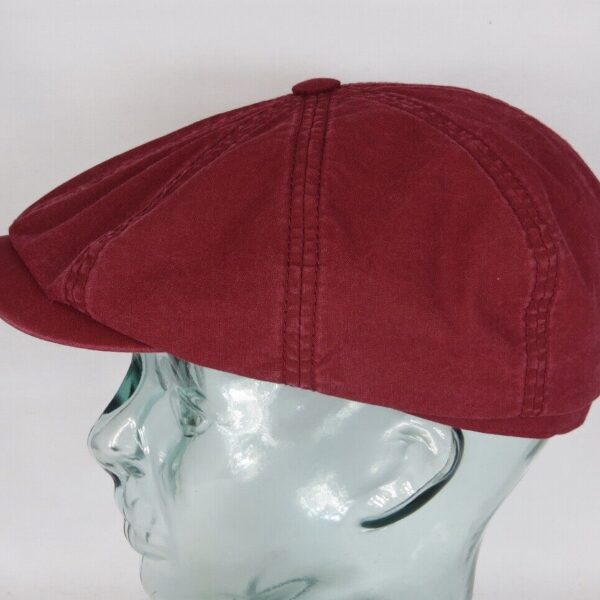 STETSON HATTERAS Organic Cotton Mütze Kappe Flatcap Cap Baumwolle rot NEU