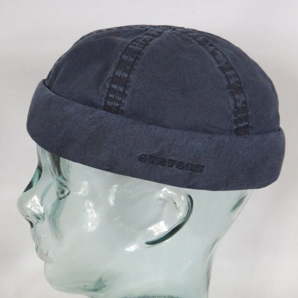 STETSON Docker Mütze Organic Cotton Skullcap Sommer Sailor Cap blau NEU