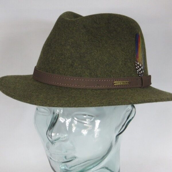 STETSON Powell Woolfelt Outdoor Trecking Jagd Hut Traveller Wollfilz grün Neu