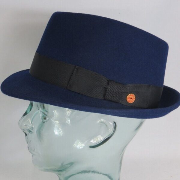 MAYSER TROY TRILBY HUT Cicero Wollhut blau Trilbyhut Herrenhut Filzhut NEU