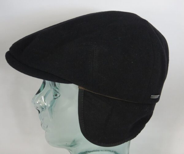 Stetson Kent Wool Flatcap Cap Mütze Ohrenklappen Earflaps schwarz Neu