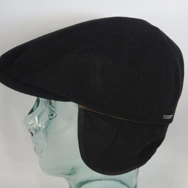 Stetson Kent Wool Flatcap Cap Mütze Ohrenklappen Earflaps schwarz Neu