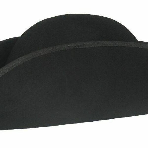 ECHTER DREISPITZ HUT Piratenhut Dreispitzhut Wollfilz schwarz Hat NEU