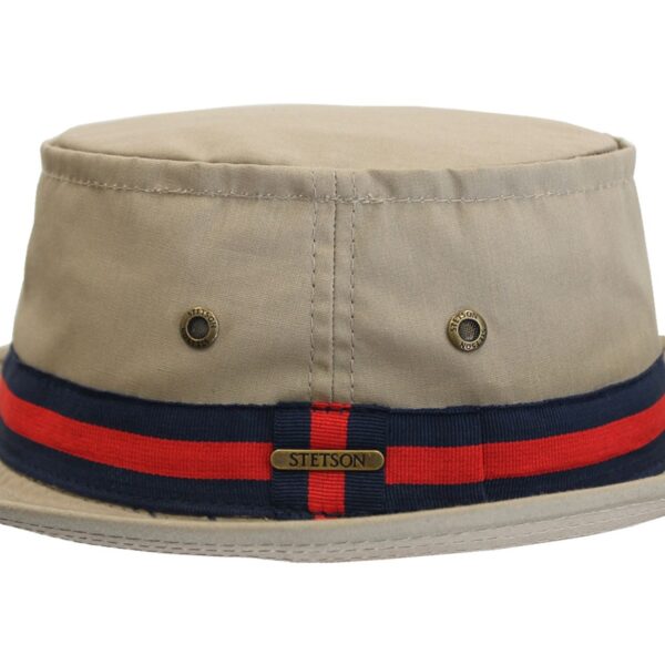 STETSON Pork Pie Hut Freizeit Angler Hut Sommer Stoffhut Baumwolle beige 1691107 NEU