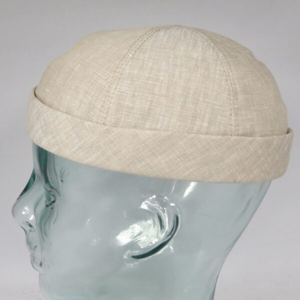 Bullani Sailorcap Leinen Dockermütze Docker Mütze Skull Cap Sailor beige Neu
