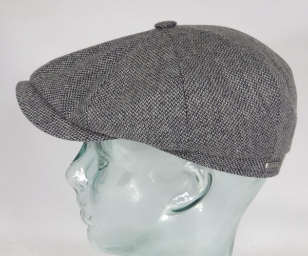 Stetson Hatteras Wool Schiebermütze Flatcap Cap Kappe Mütze Bakerboy grau Neu