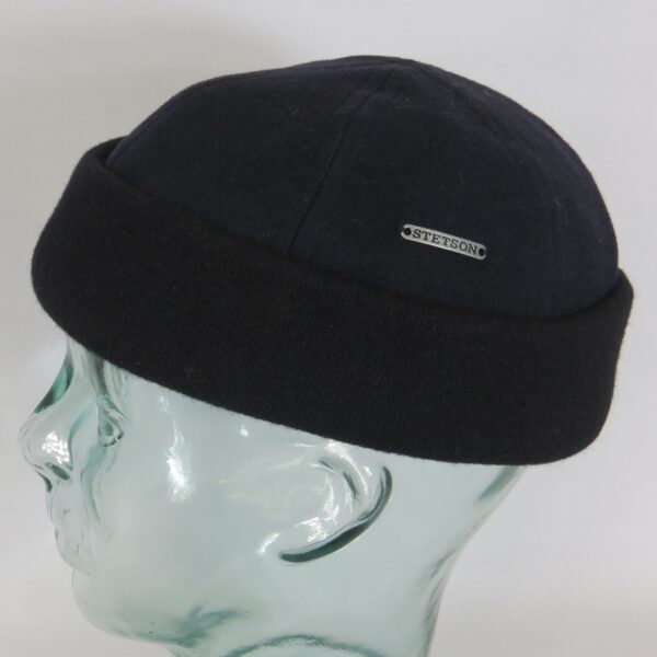 Stetson Sparr Dockercap Beanie Mütze Rollrand Skullcap blau Neu
