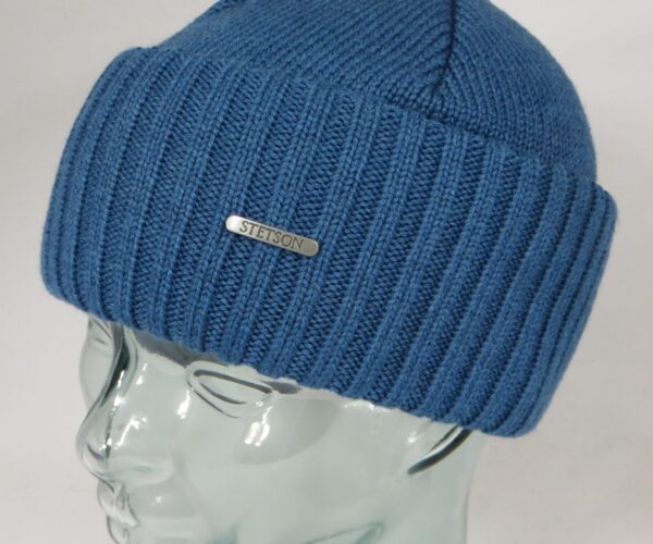 Stetson Beanie Northport Strickmütze  Wollmütze blau Wintermütze Pull on cap Neu