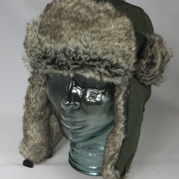Faustmann Fliegerhaube Fliegermütze Fellmütze Webpelz Tschapka Winter Mütze oliv
