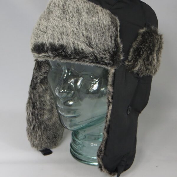 Faustmann Fliegerhaube Fliegermütze Fellmütze Webpelz Tschapka Winter Mütze schwarz