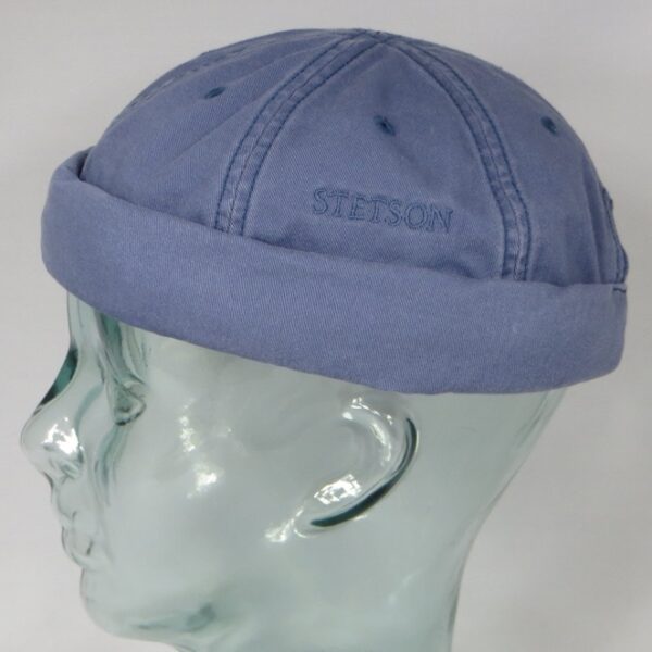 Stetson Ocala Dockermütze Dockercap blau Skullcap Sailorcap Rollrand Neu