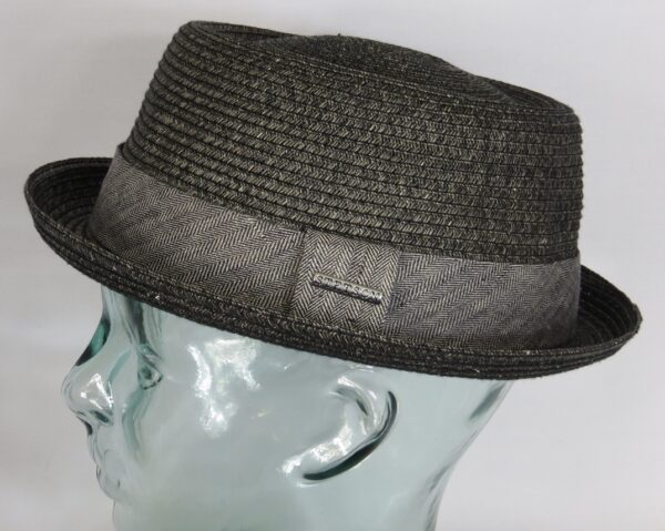 Stetson Pork Pie Hut Robstown Toyo Porkpie Hat Strohhut Sommerhut anthrazit Neu