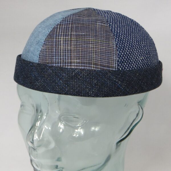 Bullani Sailorcap Patchwork Dockermütze Mütze Skull Cap Sailor blau Neu