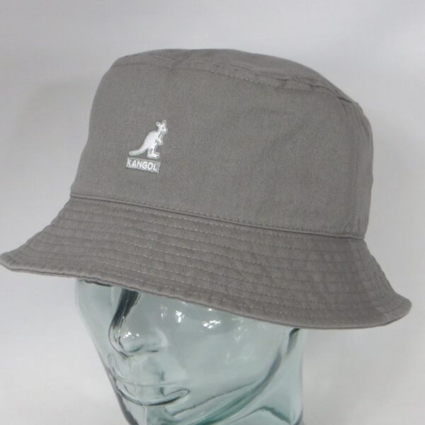 Kangol Washed Bucket Hat Fischerhut Schlapphut Stoffhut Hut Baumwolle grau grey Neu