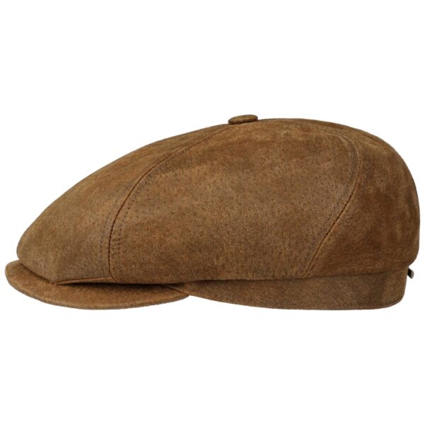 Stetson 6-Panel Cap Pigskin Leder Flatcap Schiebermütze Brooklin braun 6647104 Neu